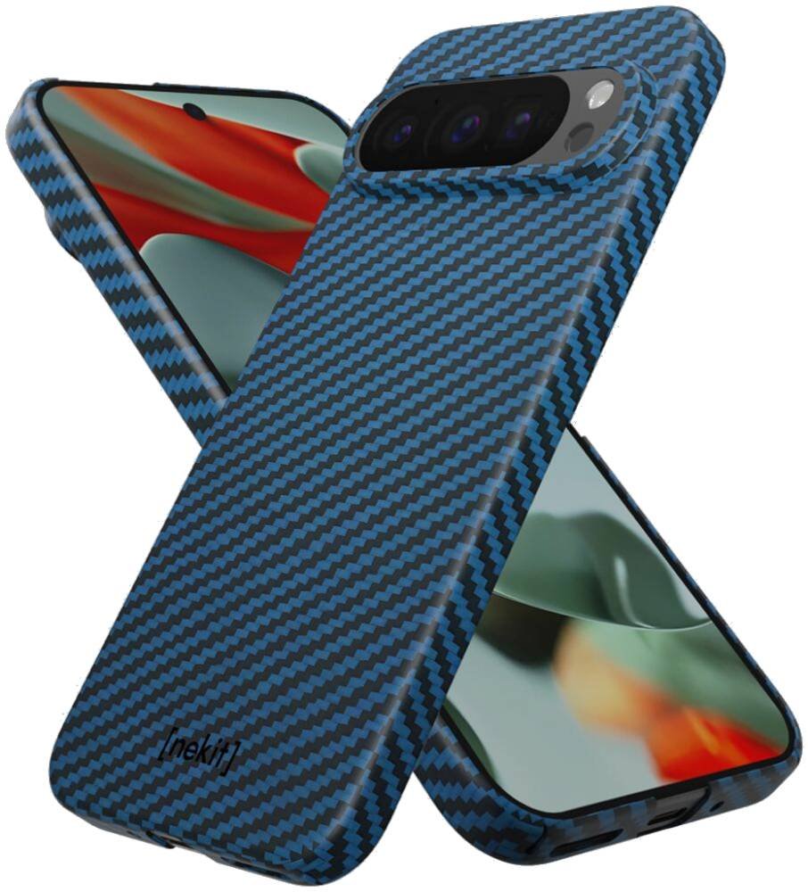 Θήκη Google Pixel 9 Pro XL Nekit Fiber Σκληρή με MagSafe Aramid Fiber 1mm 1500D Kevlar - Blue (8719246469718)