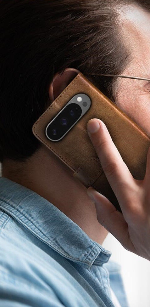 Θήκη Google Pixel 9 Pro XL - Rosso Element PU Πορτοφόλι - Brown (8719246446368)