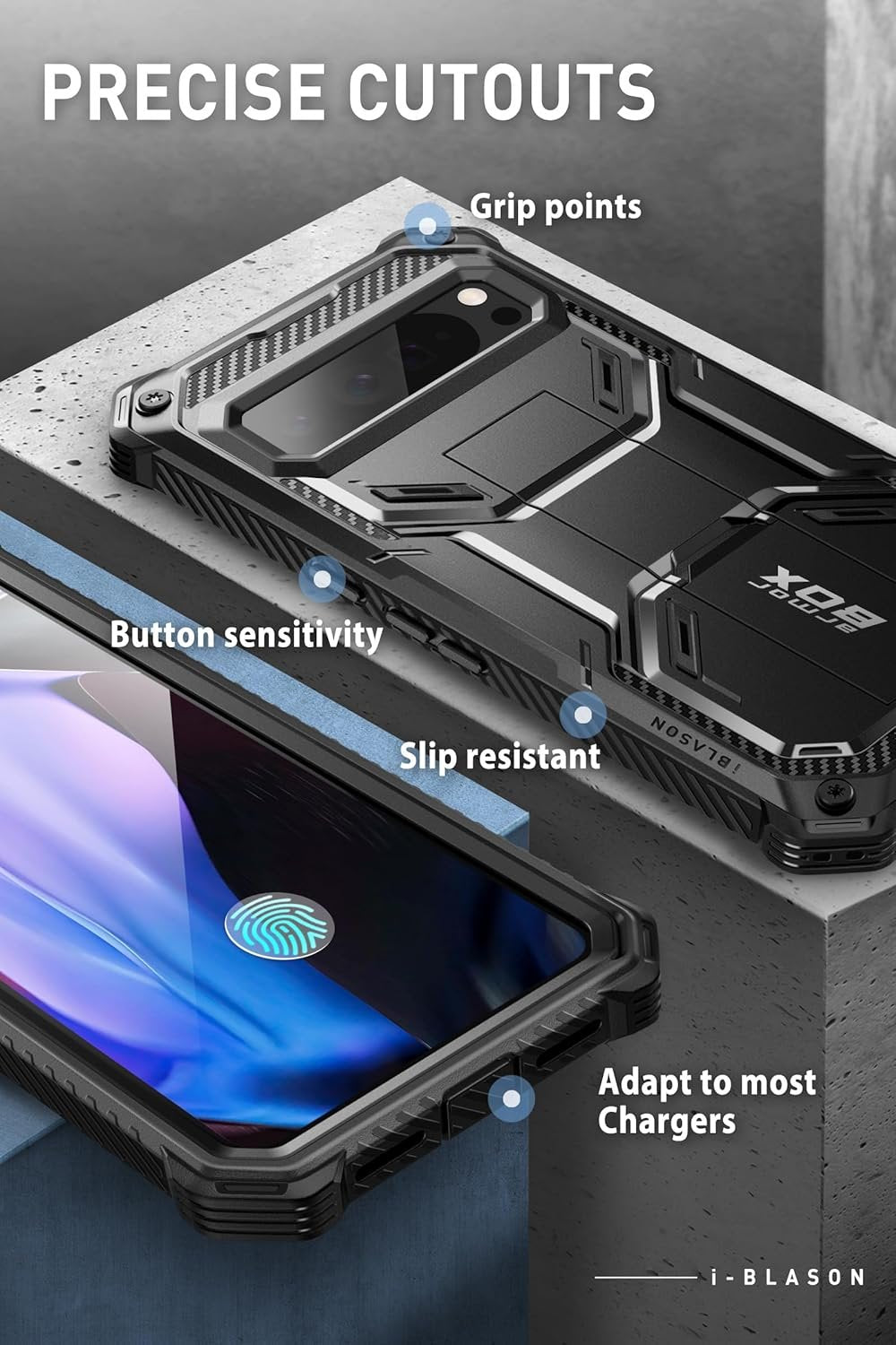 Θήκη Google Pixel 9 Pro XL Supcase i-Blason Armorbox Full Body 360° Ανθεκτική με KickStand - Black (843439151543)