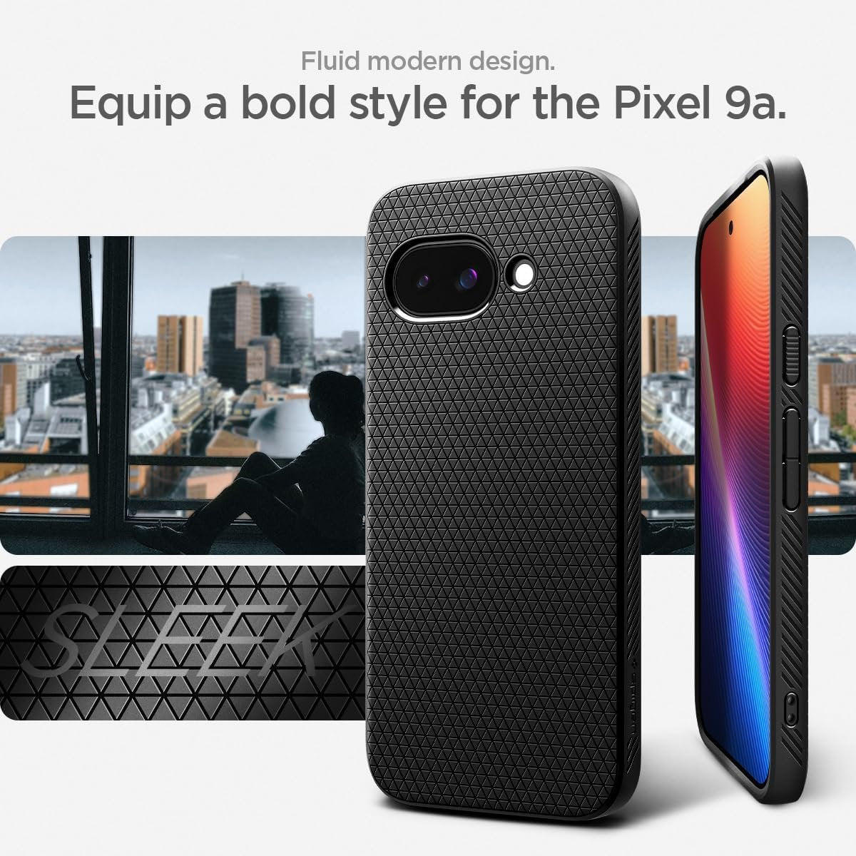 Θήκη Google Pixel 9a Spigen Liquid Air Σιλικόνης - Matte Black (ACS09039)