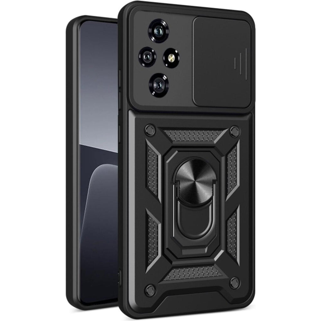 Θήκη Honor 200 Pro Techsuit CamShield Ανθεκτική με Κάλυμμα για την Κάμερα & Μεταλλικό Ring Holder - Black (5949419199163)