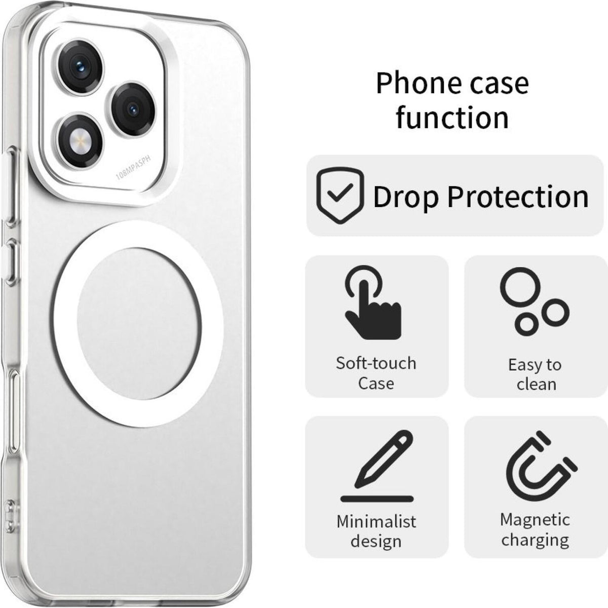 Θήκη Honor 400 Lite Techsuit CandyCase Σκληρή Ημιδιάφανη με MagSafe - White (5949419310858)