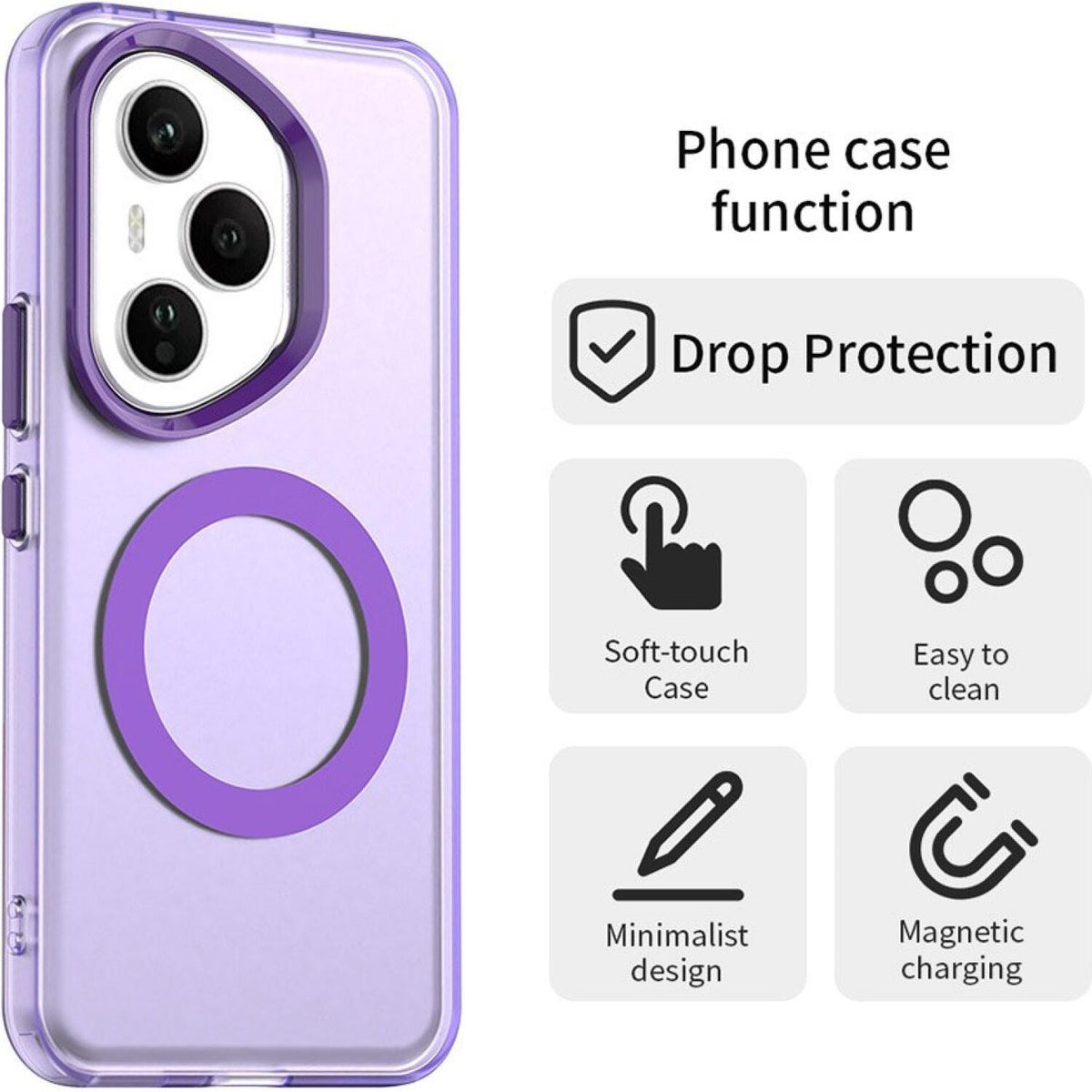 Θήκη Honor 400 Pro Techsuit CandyCase Σκληρή Ημιδιάφανη με MagSafe - Purple (5949419310728)