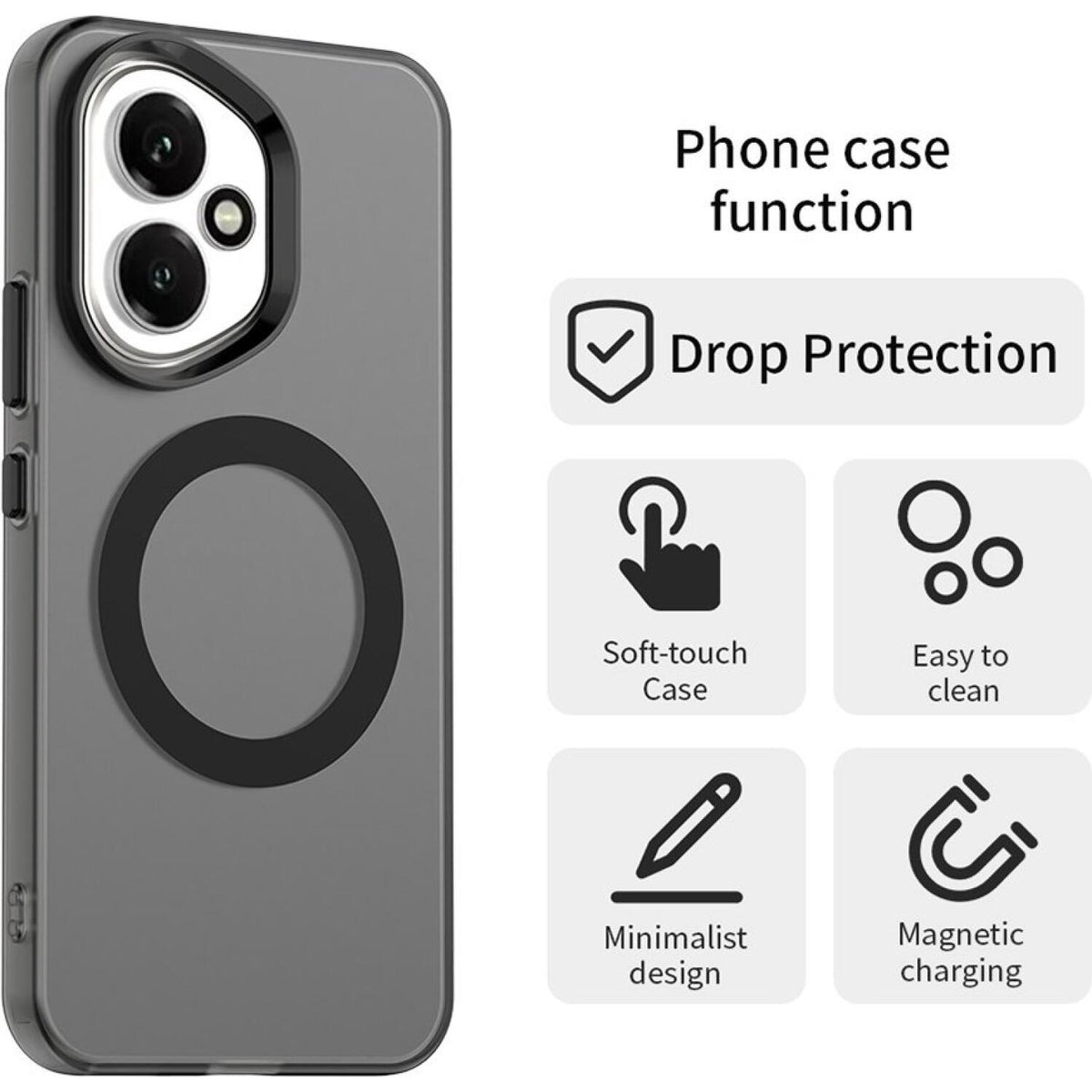Θήκη Honor 400 Techsuit CandyCase Σκληρή Ημιδιάφανη με MagSafe - Black (5949419310810)