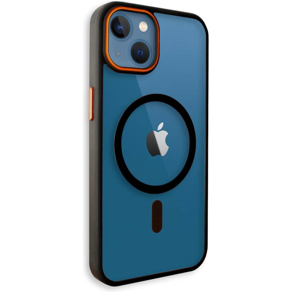 Θήκη iPhone 13 Bodycell DualTone Hybrid Case Διάφανη Σκληρή με MagSafe & TPU Bumper - Black (5206015086410)