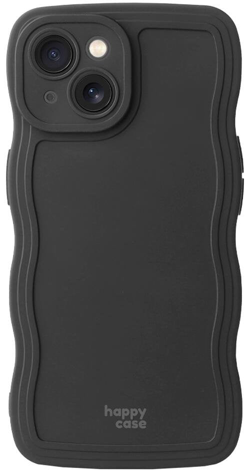 Θήκη iPhone 13 HappyCase Wavy Σιλικόνης - Black (8719246474576)