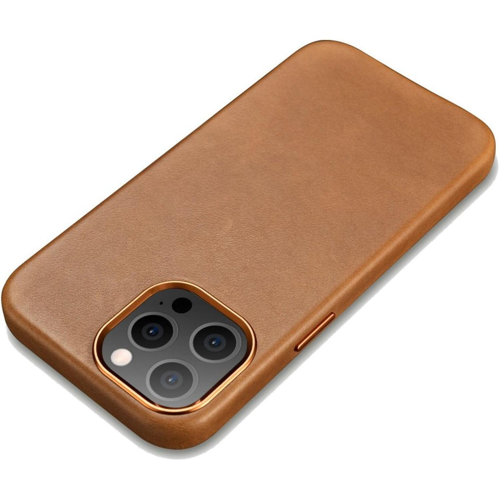 Θήκη iPhone 13 Pro iCarer Leather Back Case Δερμάτινη με MagSafe - Brown (WMI1303-BN)