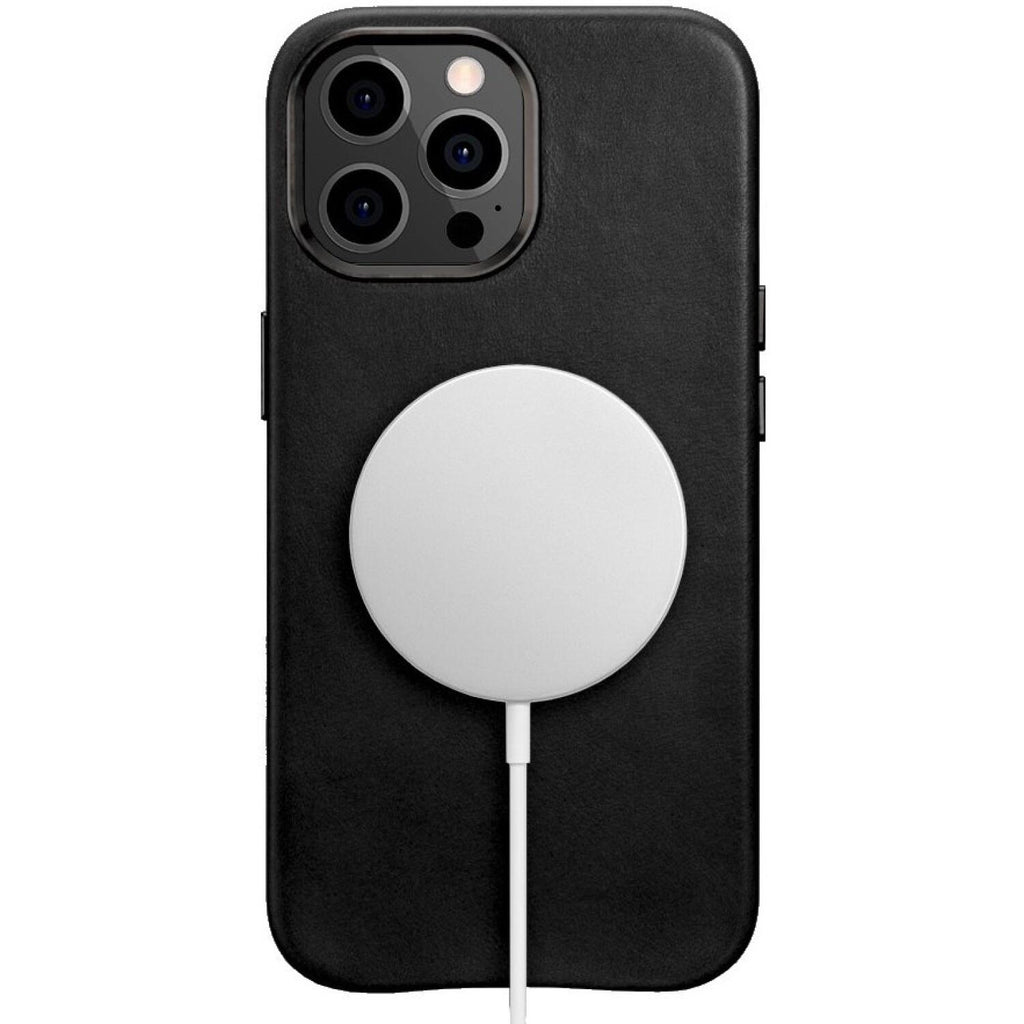 Θήκη iPhone 13 Pro Max iCarer Leather Back Case Δερμάτινη με MagSafe - Black (WMI1304-BK)