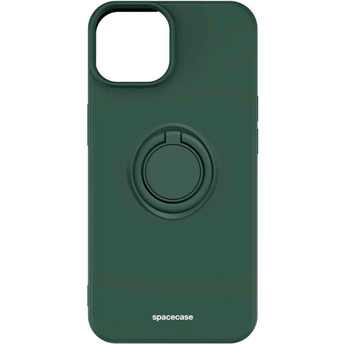 Θήκη iPhone 14 Spacecase Silicone Ring Σιλικόνης με Μεταλλικό Μαγνητικό Ring Holder - Dark Green (5905719013523)
