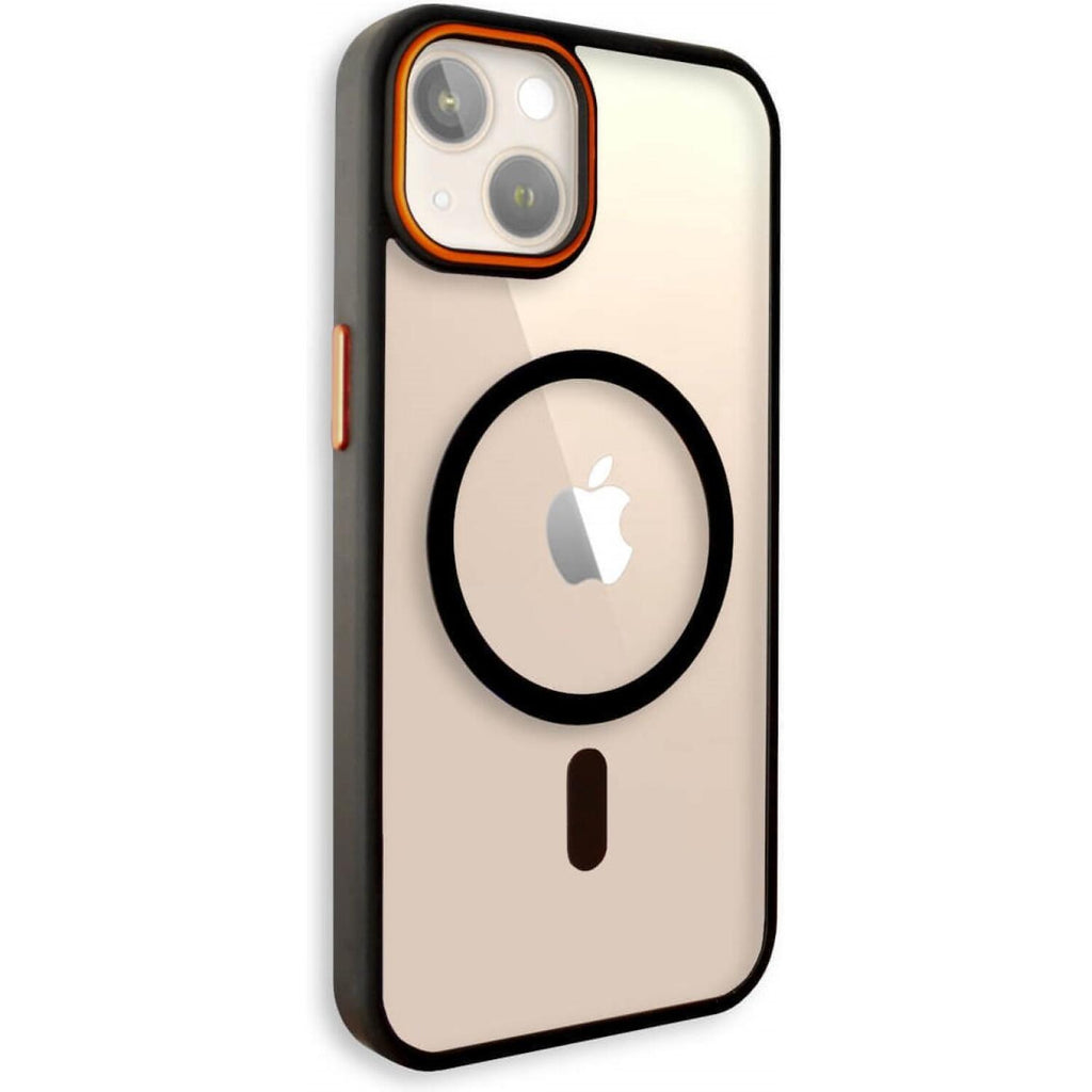 Θήκη iPhone 15 Bodycell DualTone Hybrid Case Διάφανη Σκληρή με MagSafe & TPU Bumper - Black (5206015086434)