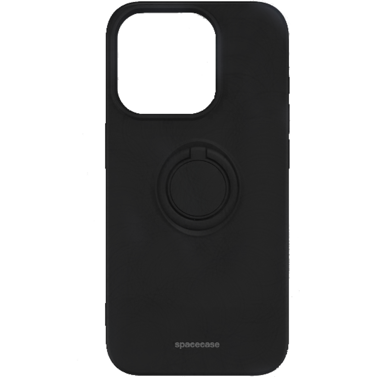 Θήκη iPhone 15 Pro Spacecase Silicone Ring Σιλικόνης με Μεταλλικό Μαγνητικό Ring Holder - Black (5905719103842)