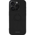 Θήκη iPhone 15 Pro Spacecase Silicone Ring Σιλικόνης με Μεταλλικό Μαγνητικό Ring Holder - Black (5905719103842)