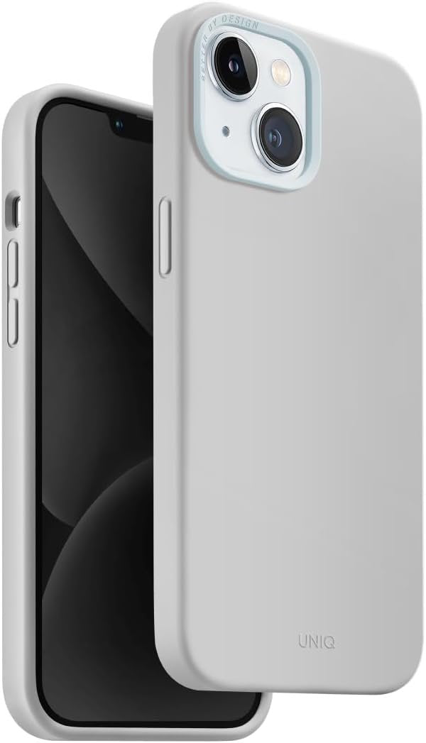 Θήκη iPhone 15 Uniq Lino Hue MagClick Ανθεκτική Σκληρή με MagSafe & 2 x Πλαίσια Κάμερας - Chalk Grey (UNIQ-IP6.1(2023)-LINOHM