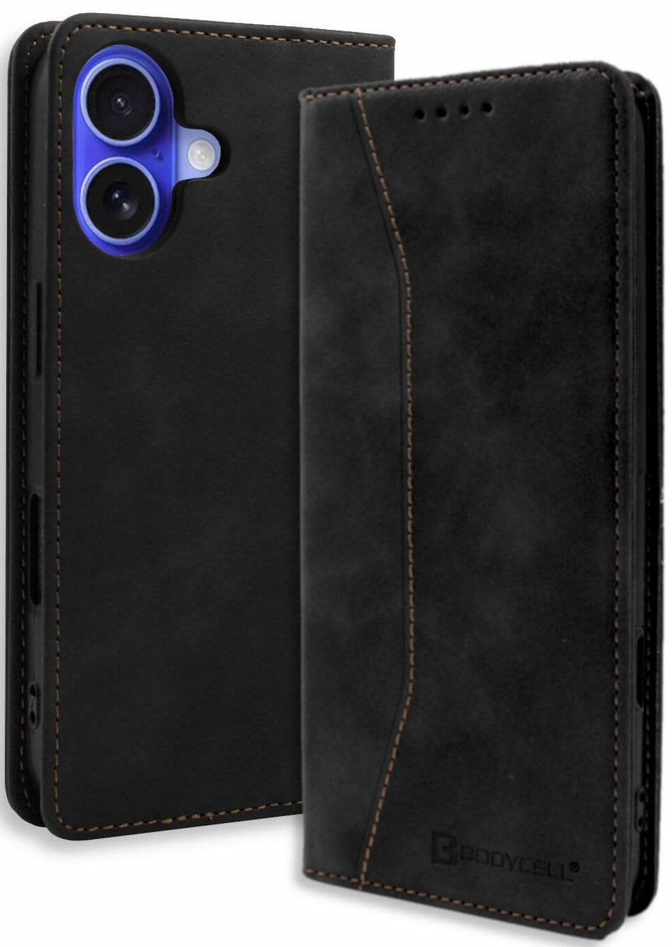Θήκη iPhone 16 Bodycell Book Case Πορτοφόλι - Black (5206015079603)