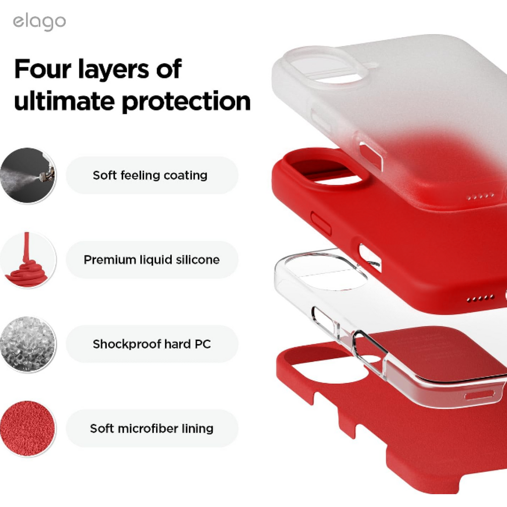 Θήκη iPhone 16 Elago Silicone Case Premium Σιλικόνης - Red (ES16SC61-RD)
