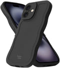 Θήκη iPhone 16 HappyCase Wavy Σιλικόνης - Black (8719246471568)