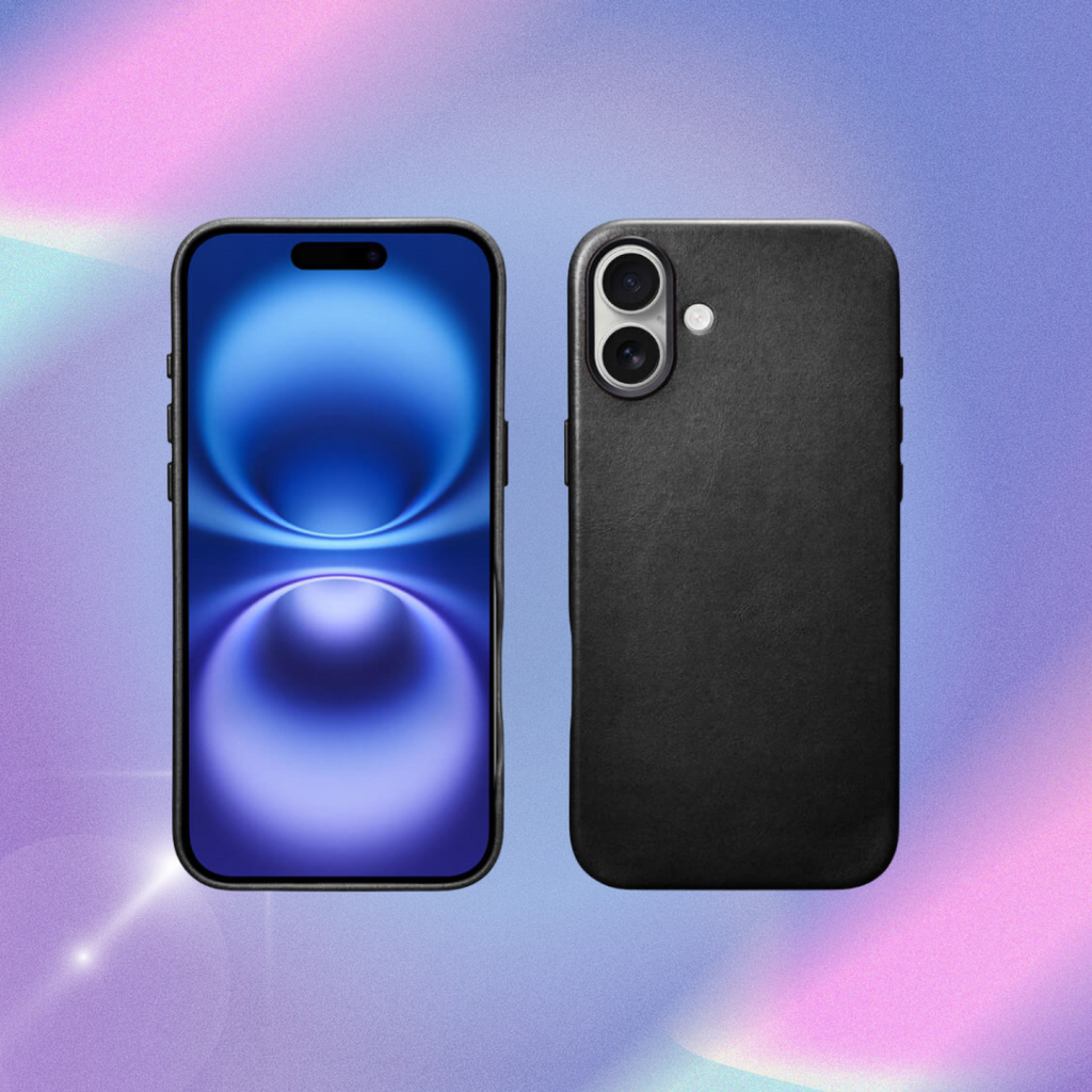 Θήκη iPhone 16 iCarer Leather Back Case With Camera Button Δερμάτινη με MagSafe & Πλαίσιο Κάμερας - Black (WMI16240701-BK)