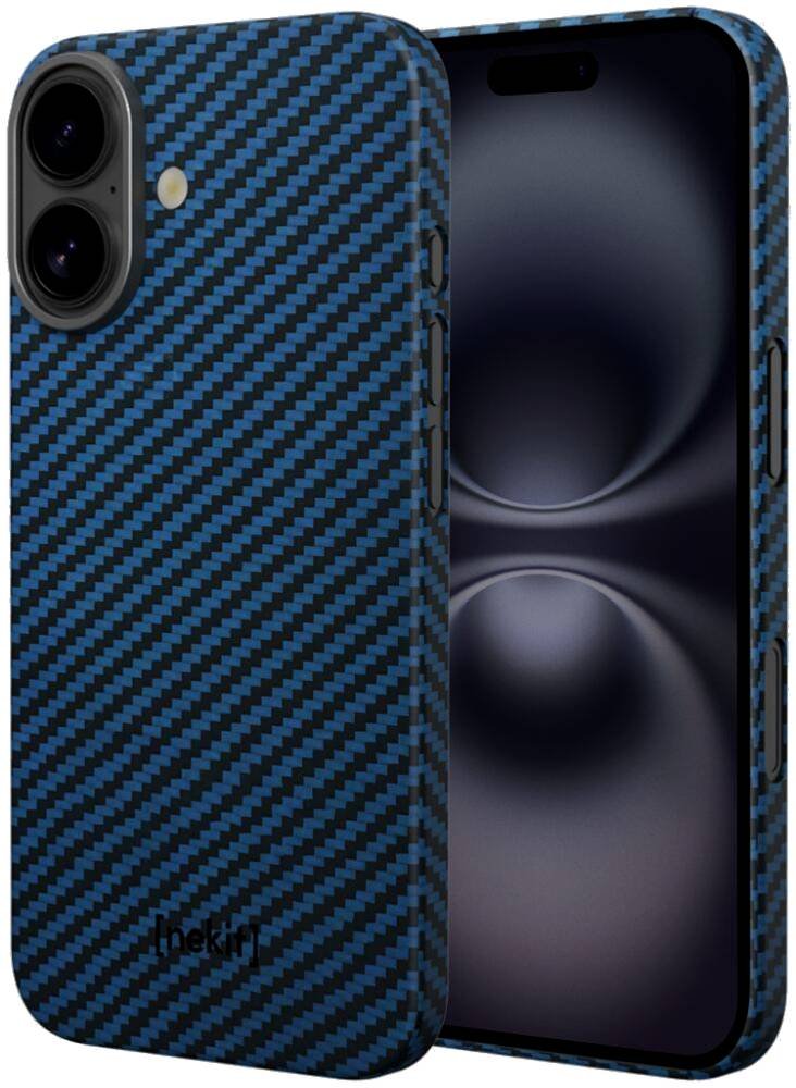 Θήκη iPhone 16 Plus Nekit Fiber Σκληρή με MagSafe Aramid Fiber 1mm 1500D Kevlar - Blue (8719246469572)