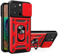 Θήκη iPhone 16 Pro Bodycell Armor Slide Ανθεκτική με Κάλυμμα για την Κάμερα & Μεταλλικό Ring Holder - Red (5206015079078)