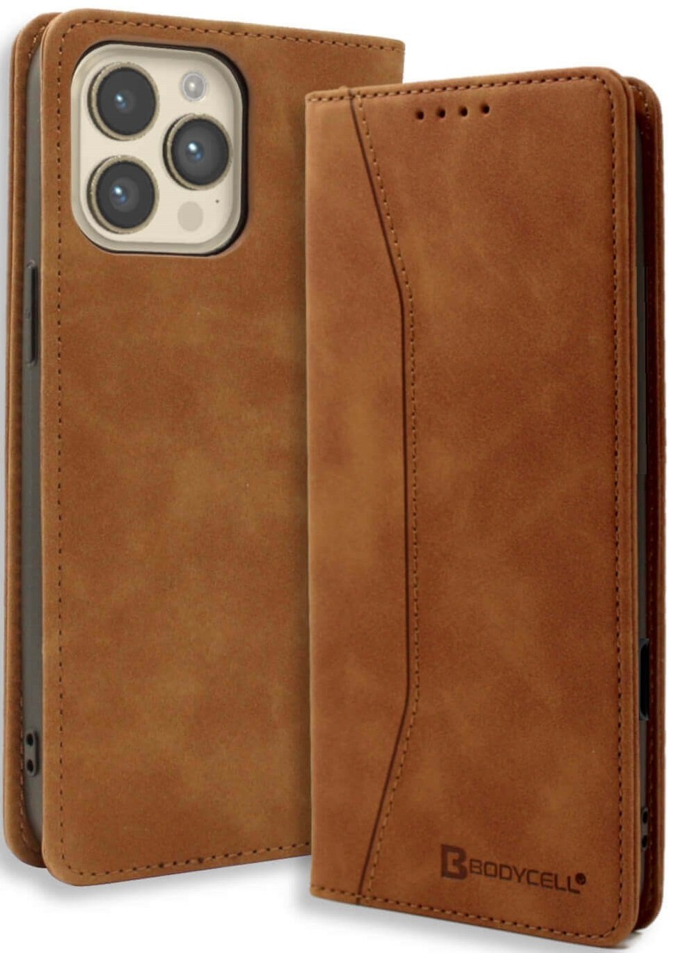 Θήκη iPhone 16 Pro Bodycell Book Case Πορτοφόλι - Brown (5206015079719)