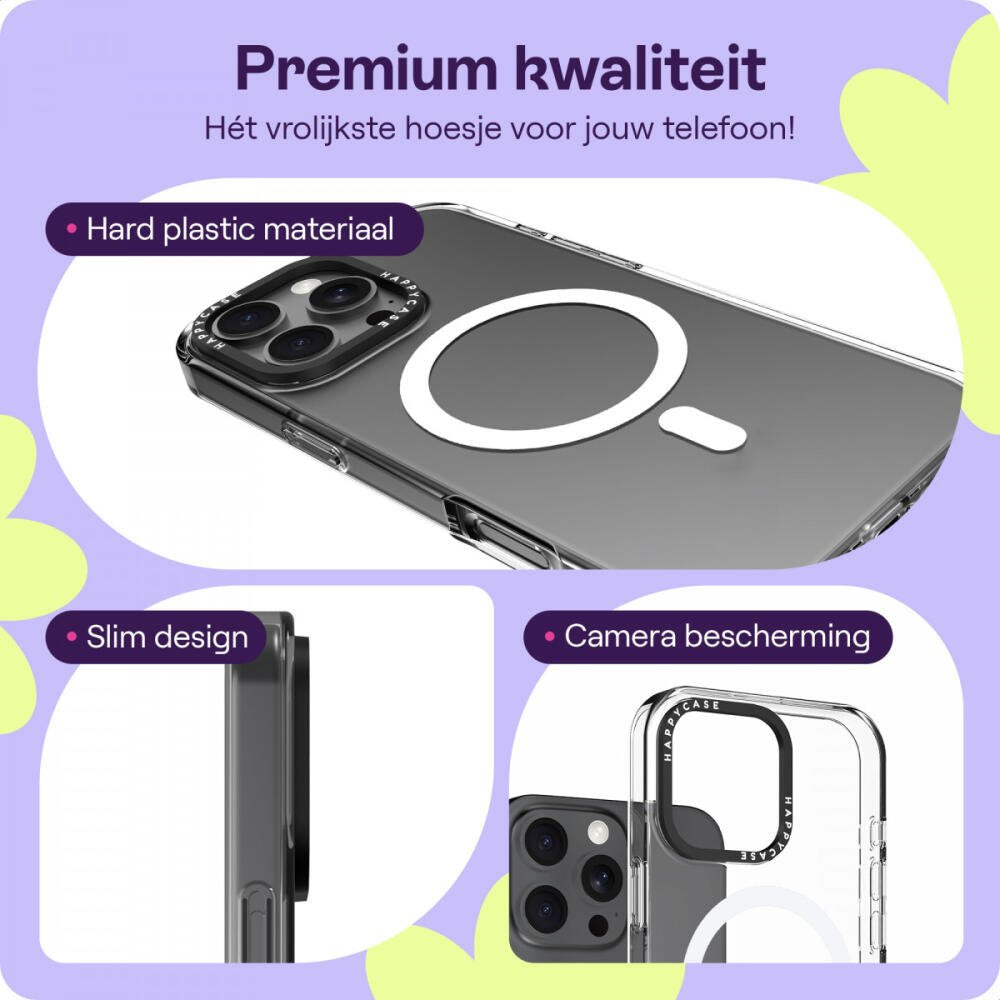 Θήκη iPhone 16 Pro HappyCase Joy Διάφανη Σκληρή με MagSafe - Crystal Clear (8719246463020)