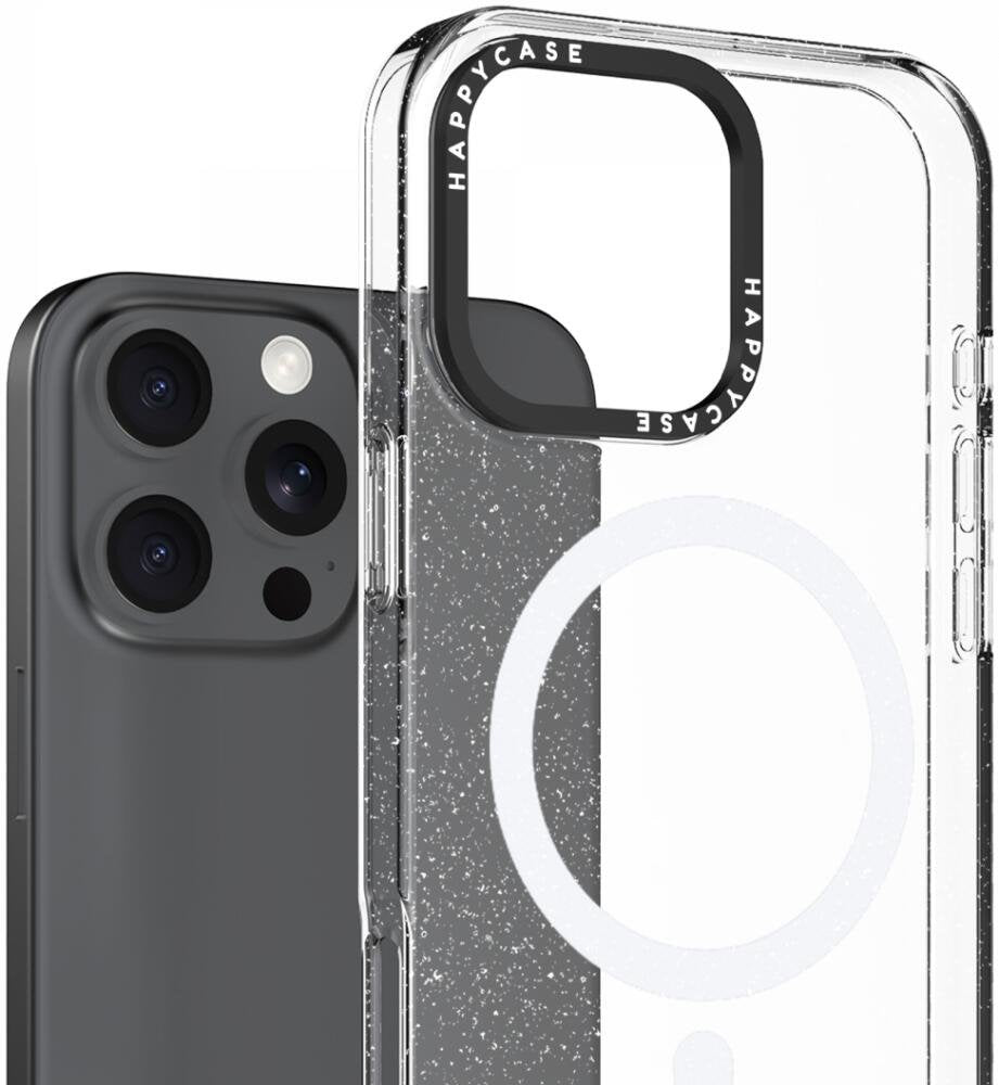 Θήκη iPhone 16 Pro HappyCase Joy Διάφανη Σκληρή με MagSafe - Sparkle Glitter (8719246462337)