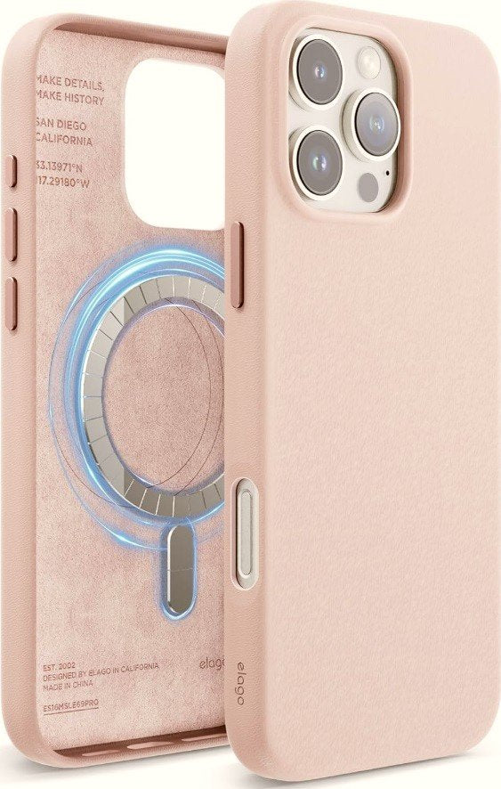 Θήκη iPhone 16 Pro Max Elago Magnetic Leather από Vegan Δέρμα με MagSafe - Lovely Pink (ES16MSLE69PRO-LPK)