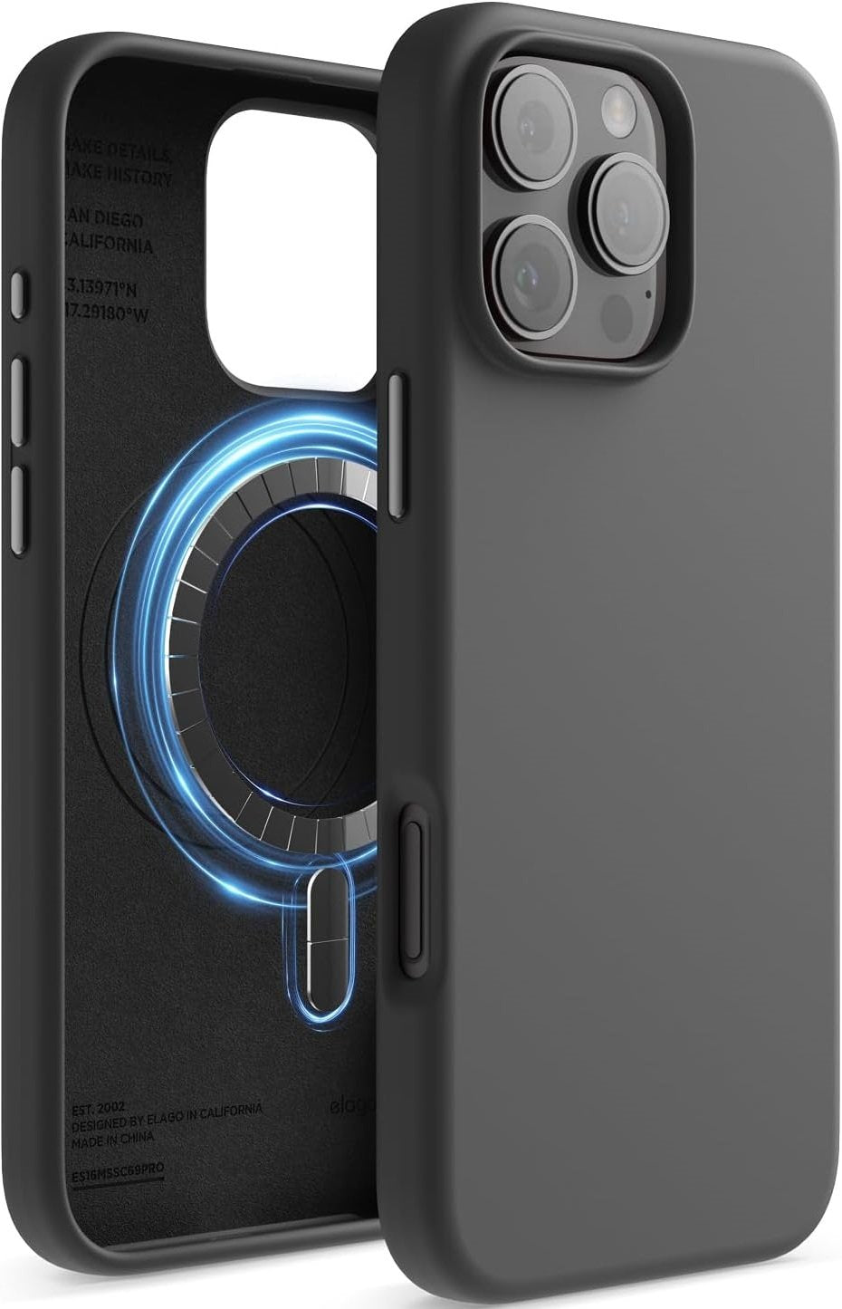 Θήκη iPhone 16 Pro Max Elago Magnetic Silicone Case Premium Σιλικόνης με MagSafe - Black (ES16MSSC69PRO-BK)
