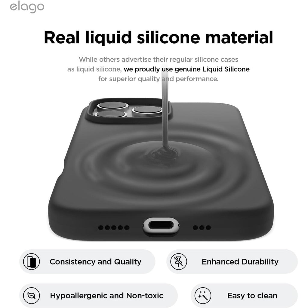 Θήκη iPhone 16 Pro Max Elago Silicone Case Premium Σιλικόνης - Black (ES16SC69PRO-BK)
