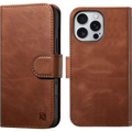 Θήκη iPhone 16 Pro Max iCarer Leather Detachable 2 in 1 Wallet Δερμάτινο Πορτοφόλι με RFID & MagSafe - Retro Brown (WMI162407