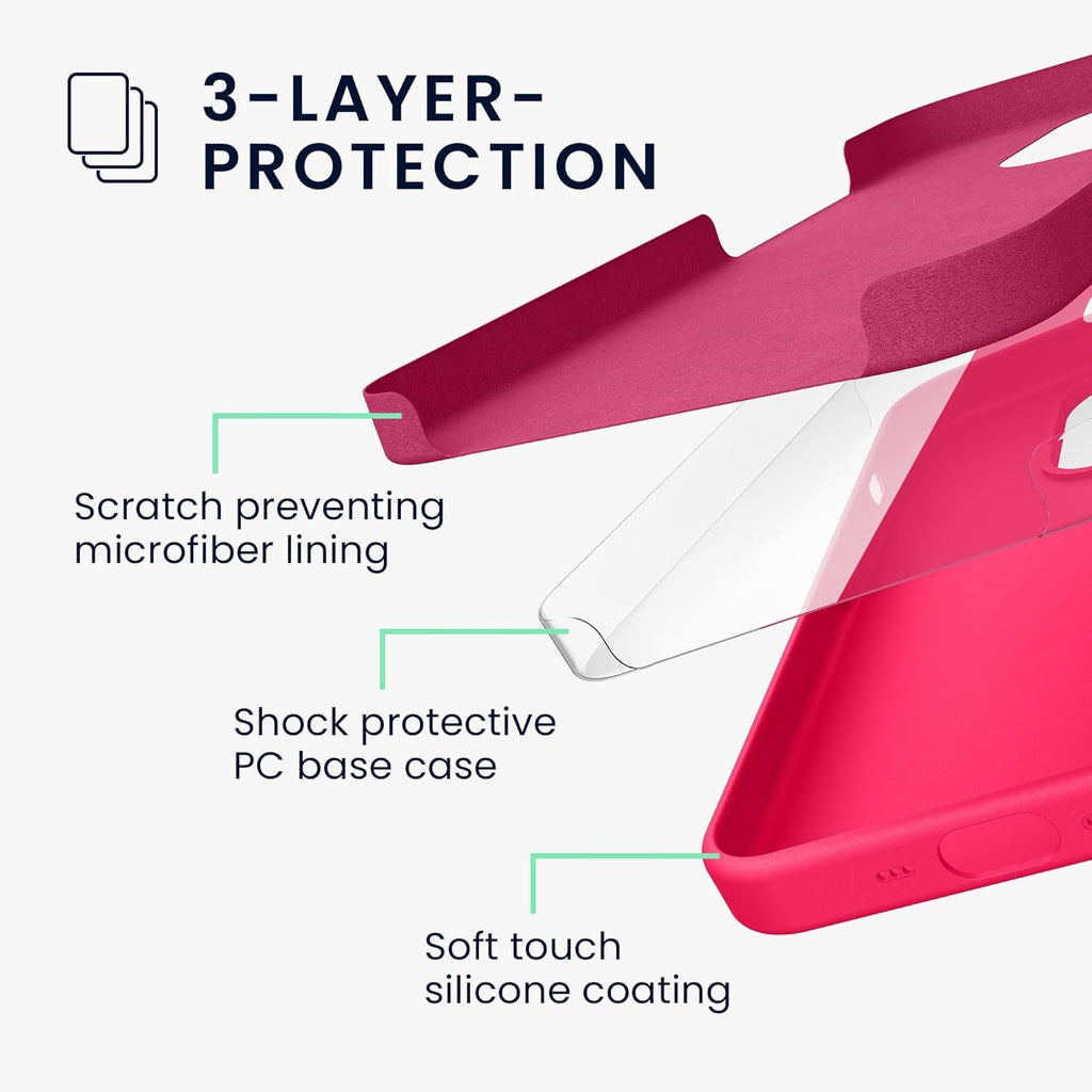 Θήκη iPhone 16 Pro Max KWmobile Soft Flexible Rubber Cover Σιλικόνης - Neon Pink (KWM000022TX002C)
