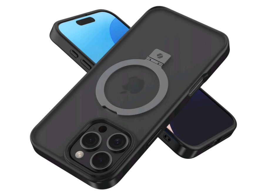 Θήκη iPhone 16 Pro Max Spacecase Ring Pro Mag Σκληρή με MagSafe & KickStand - Black (5905719112226)