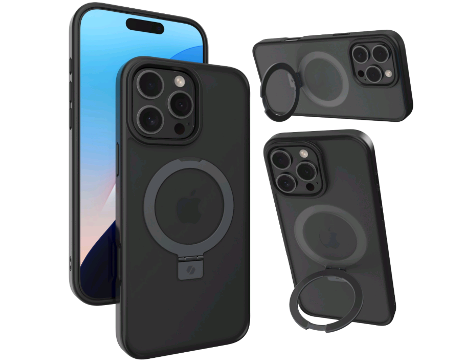 Θήκη iPhone 16 Pro Max Spacecase Ring Pro Mag Σκληρή με MagSafe & KickStand - Black (5905719112226)