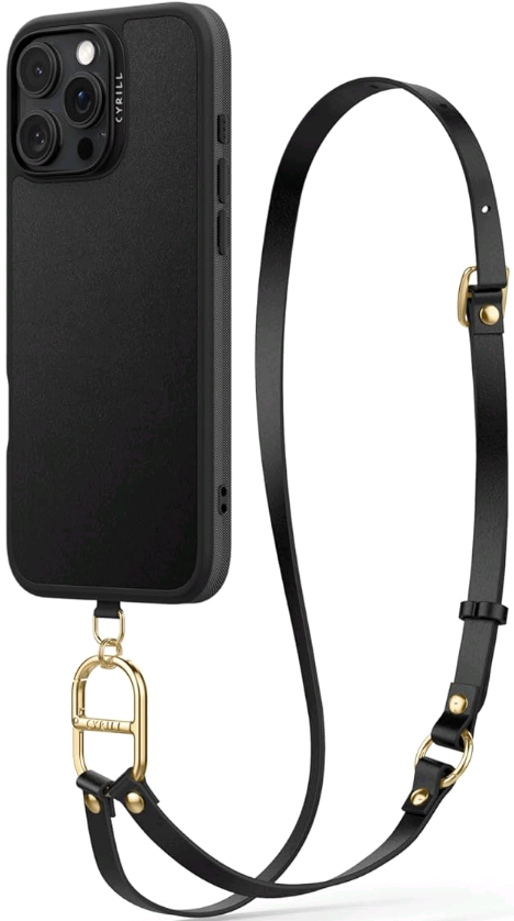 Θήκη iPhone 16 Pro Max Spigen Cyrill Kajuk Mag Classic Charm με Λουράκι Λαιμού / Χειρός & MagSafe - Black (ACS08400)