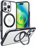 Θήκη iPhone 16 Pro Max Torras Ostand R Fusion Διάφανη Ανθεκτική με MagSafe & KickStand - Black (6970592331742)