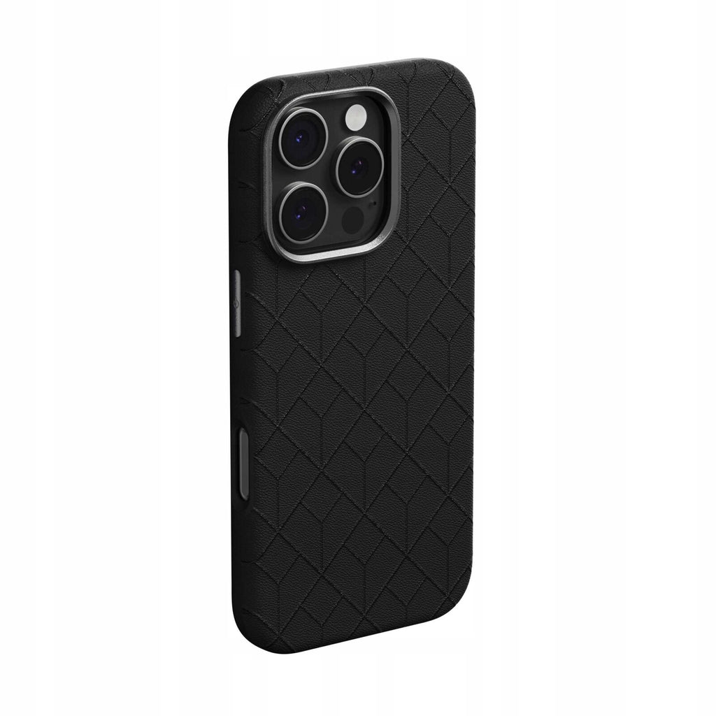 Θήκη iPhone 16 Pro Spacecase Classy Mag Σκληρή από Οικολογικό Δέρμα με MagSafe - Black (5905719112103)