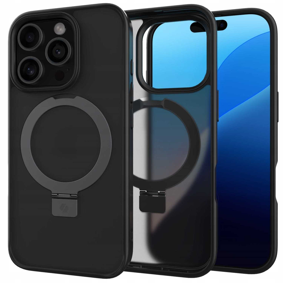 Θήκη iPhone 16 Pro Spacecase Ring Pro Mag Σκληρή με MagSafe & KickStand - Black (5905719112202)