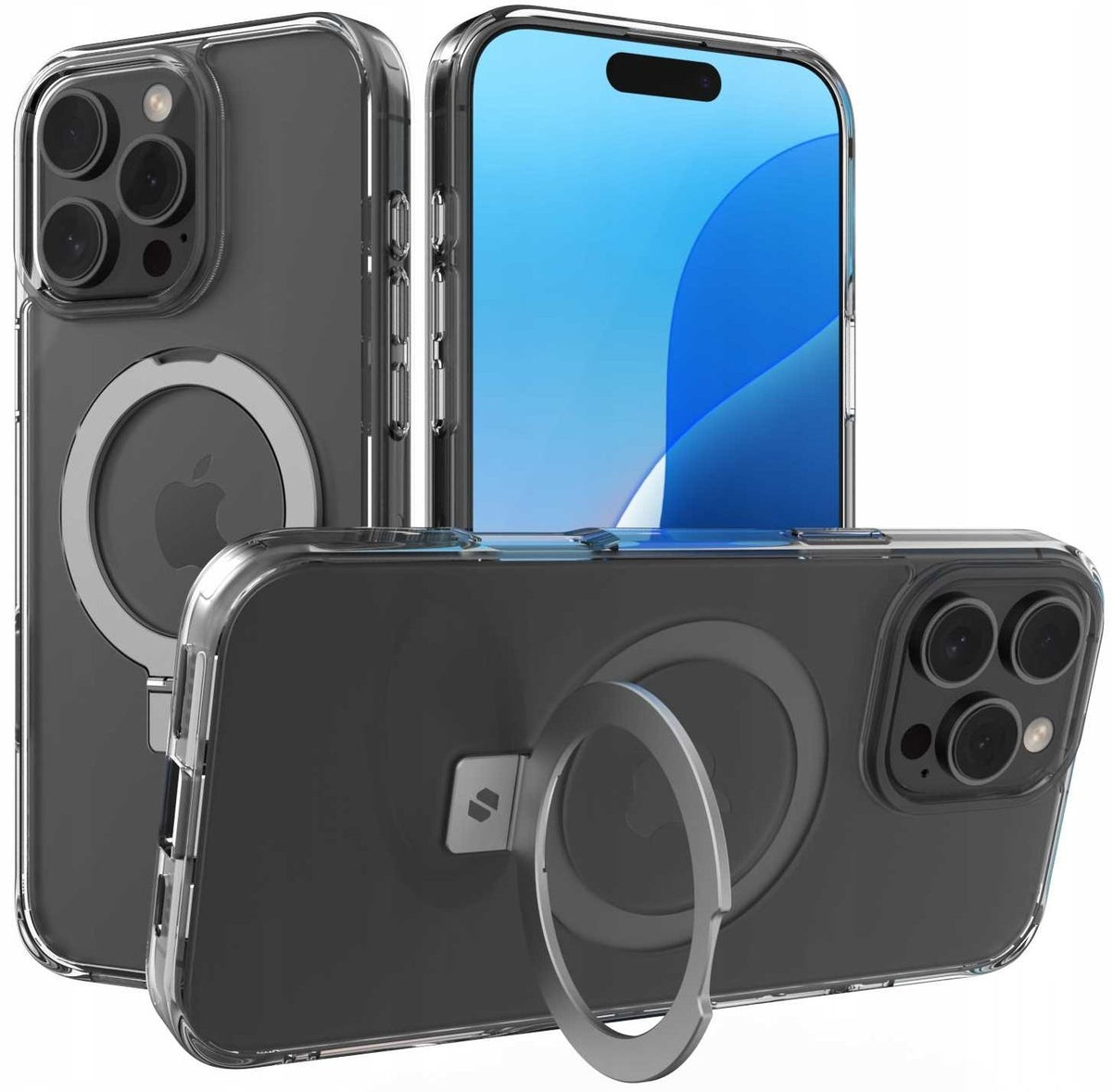 Θήκη iPhone 16 Pro Spacecase Ring Pro Mag Σκληρή με MagSafe & KickStand - Clear (5905719112219)