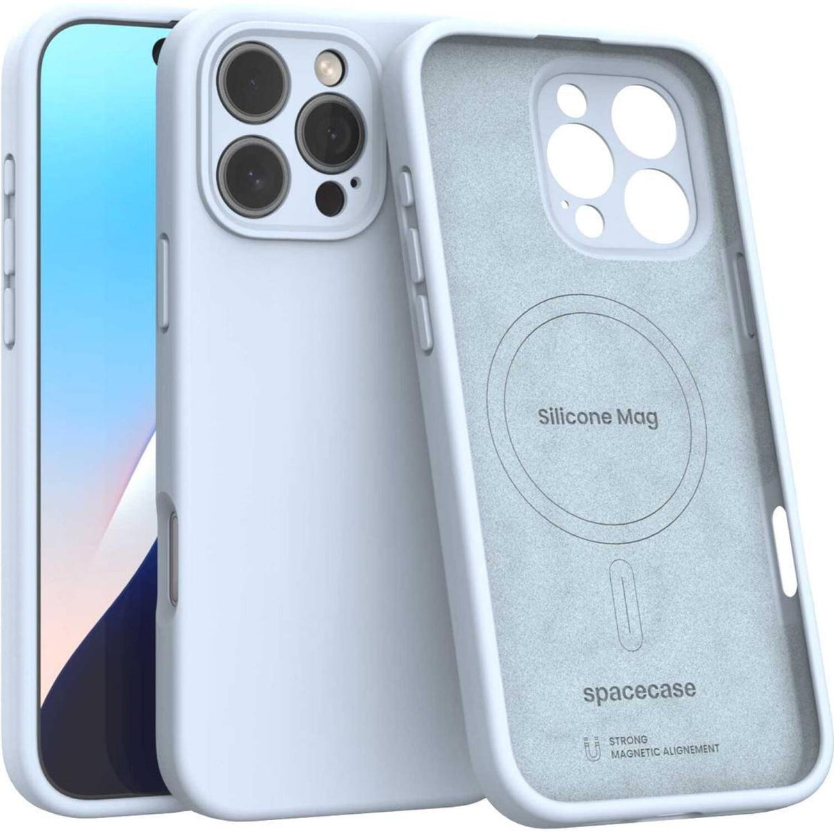 Θήκη iPhone 16 Pro Spacecase Silicone Mag Case Σιλικόνης με MagSafe - Baby Blue (5905719119355)