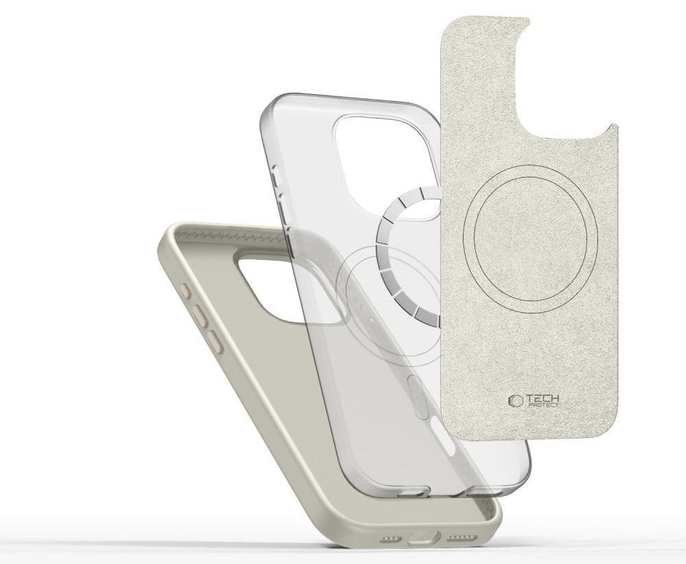 Θήκη iPhone 16 Pro Tech-Protect Silicone Pure MagSafe Σιλικόνης με MagSafe - Cosmic Latte (5906302372584)