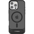 Θήκη iPhone 16 Pro Torras Pstand Ημιδιάφανη Ανθεκτική με MagSafe & KickStand - Black (6970592332251)