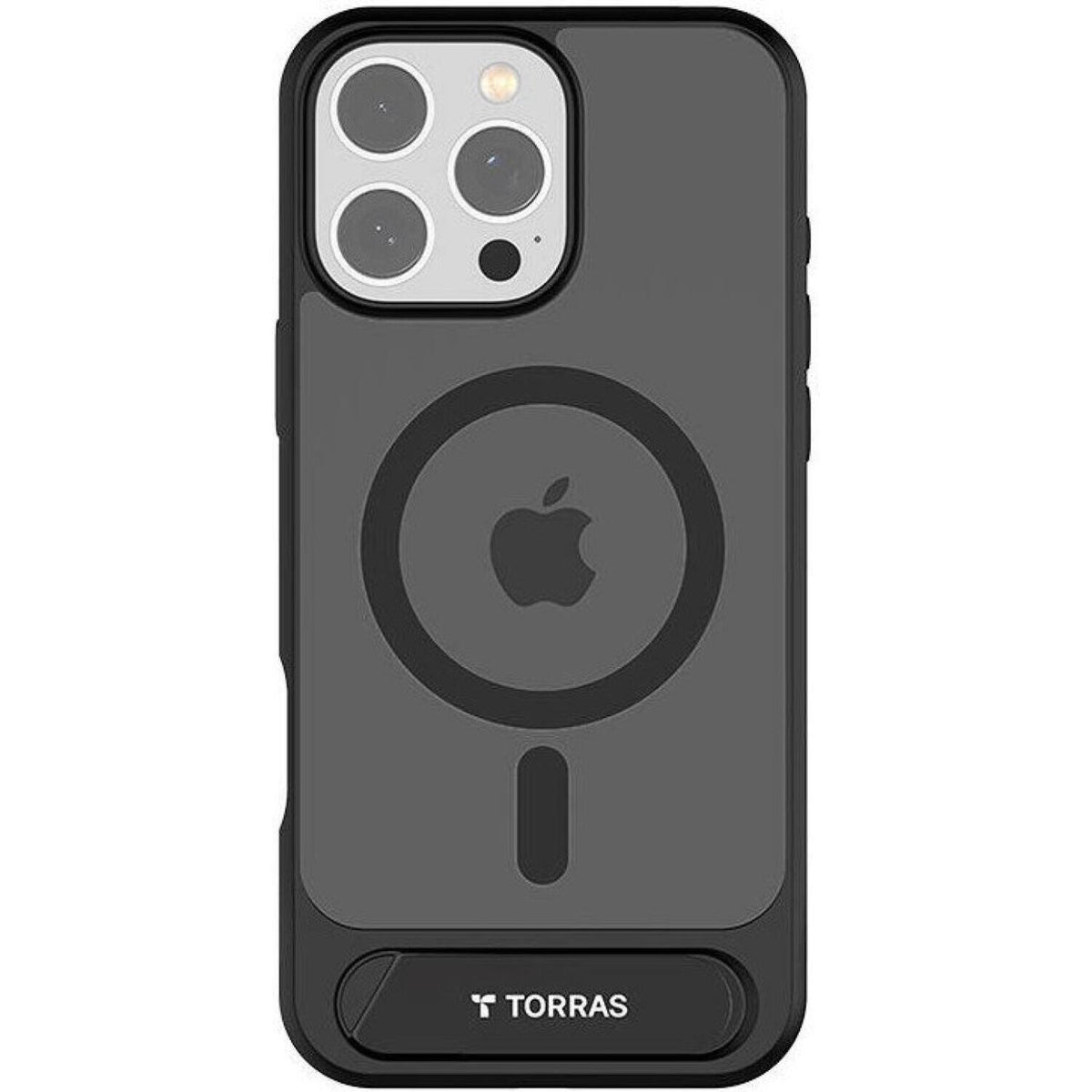 Θήκη iPhone 16 Pro Torras Pstand Ημιδιάφανη Ανθεκτική με MagSafe & KickStand - Black (6970592332251)