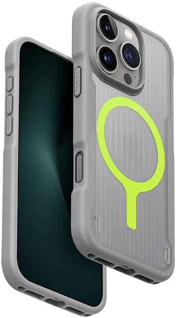 Θήκη iPhone 16 Pro Uniq Combat Active Ανθεκτική με MagSafe & Ανακλαστικό Λουράκι Χειρός - Stone Grey (UNIQ-IP6.3P(2024)-COMAM