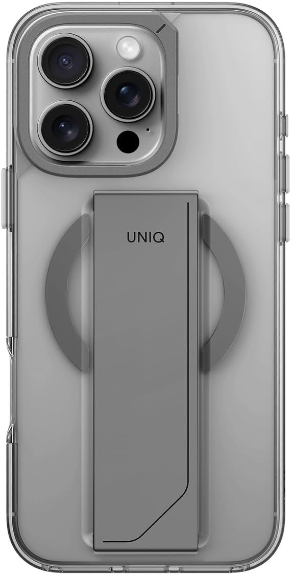 Θήκη iPhone 16 Pro Uniq Heldro Max Διάφανη με FlexGrip / KickStand & MagSafe - Clear (UNIQ-IP6.3P(2024)-HELMMCLR)