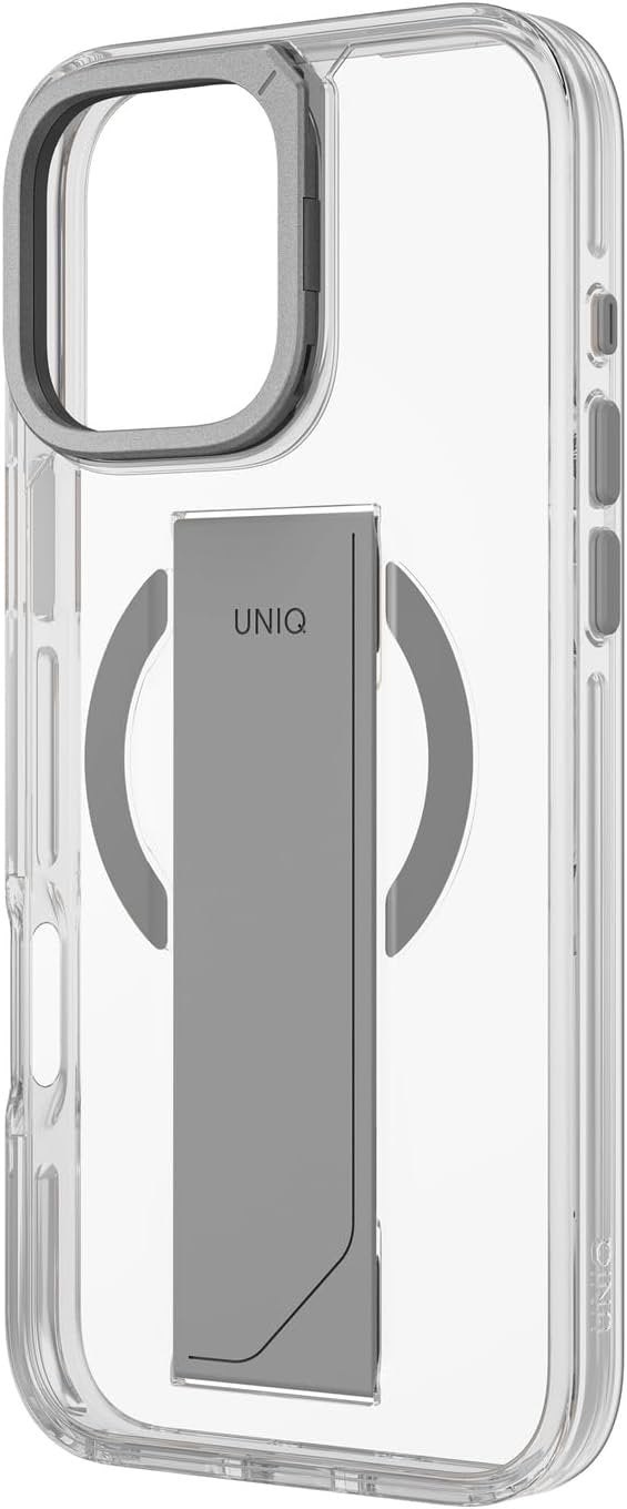 Θήκη iPhone 16 Pro Uniq Heldro Max Διάφανη με FlexGrip / KickStand & MagSafe - Clear (UNIQ-IP6.3P(2024)-HELMMCLR)