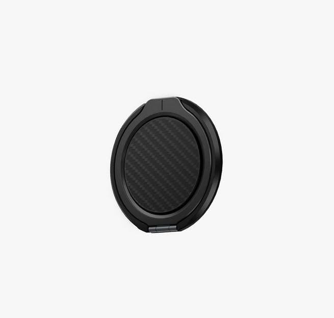 Θήκη iPhone 16 Pro Uniq Keva Air + GripFit Σετ Ανθεκτική MagSafe Aramid Fiber με Μαγνητική Βάση / Finger Holder - Carbon Blac