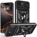 Θήκη iPhone 17e / 16e Bodycell Armor Slide Ανθεκτική με Κάλυμμα για την Κάμερα & Μεταλλικό Ring Holder - Black (5206015080166