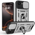 Θήκη iPhone 17e / 16e Bodycell Armor Slide Ανθεκτική με Κάλυμμα για την Κάμερα & Μεταλλικό Ring Holder - Silver (520601508018