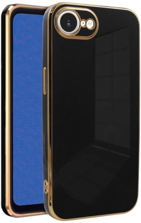Θήκη iPhone 17e / 16e Bodycell Gold Plated Σιλικόνης - Black (5206015081217)