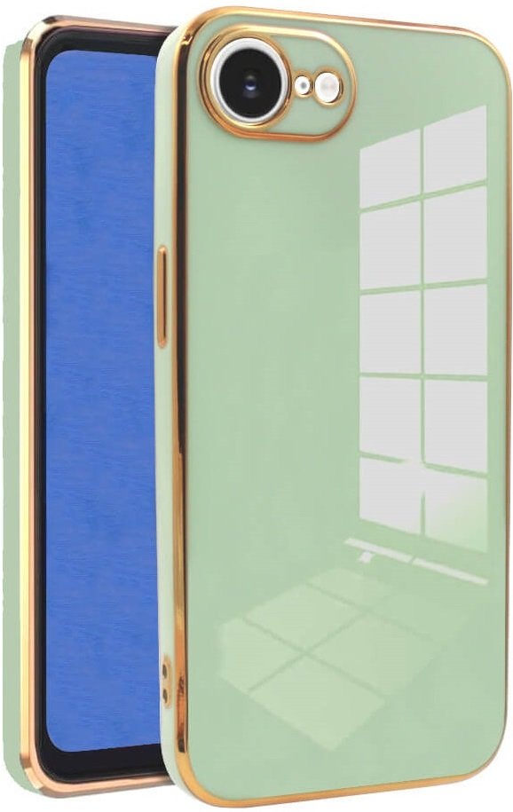 Θήκη iPhone 17e / 16e Bodycell Gold Plated Σιλικόνης - Mint Green (5206015081224)